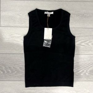NWT Nordstrom Caslon Black cashmere Sleeveless Sweater